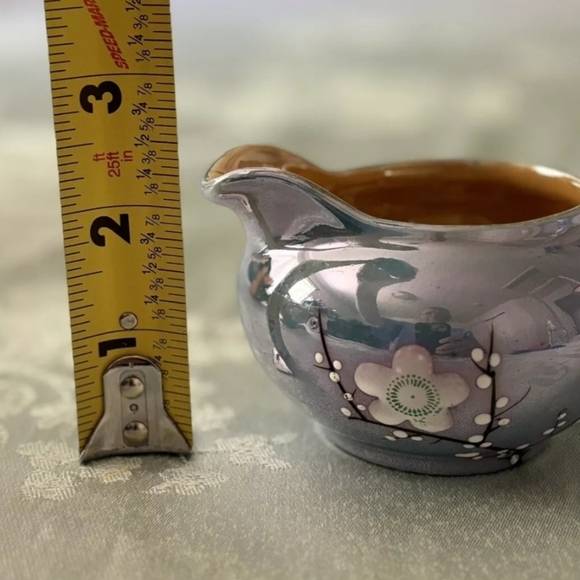 Vintage Handpainted Blue Pearl Cherry Blossom Creamer - Picture 8 of 8